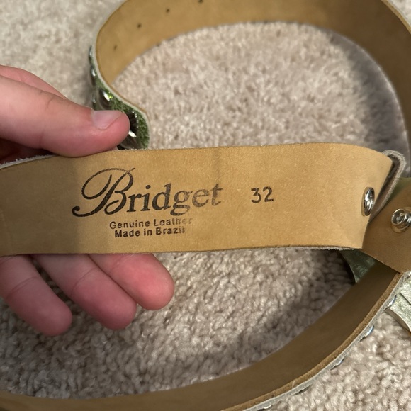 Bridget Mcbling Green Studded Belt with Crown Buckle - Picture 3 of 5